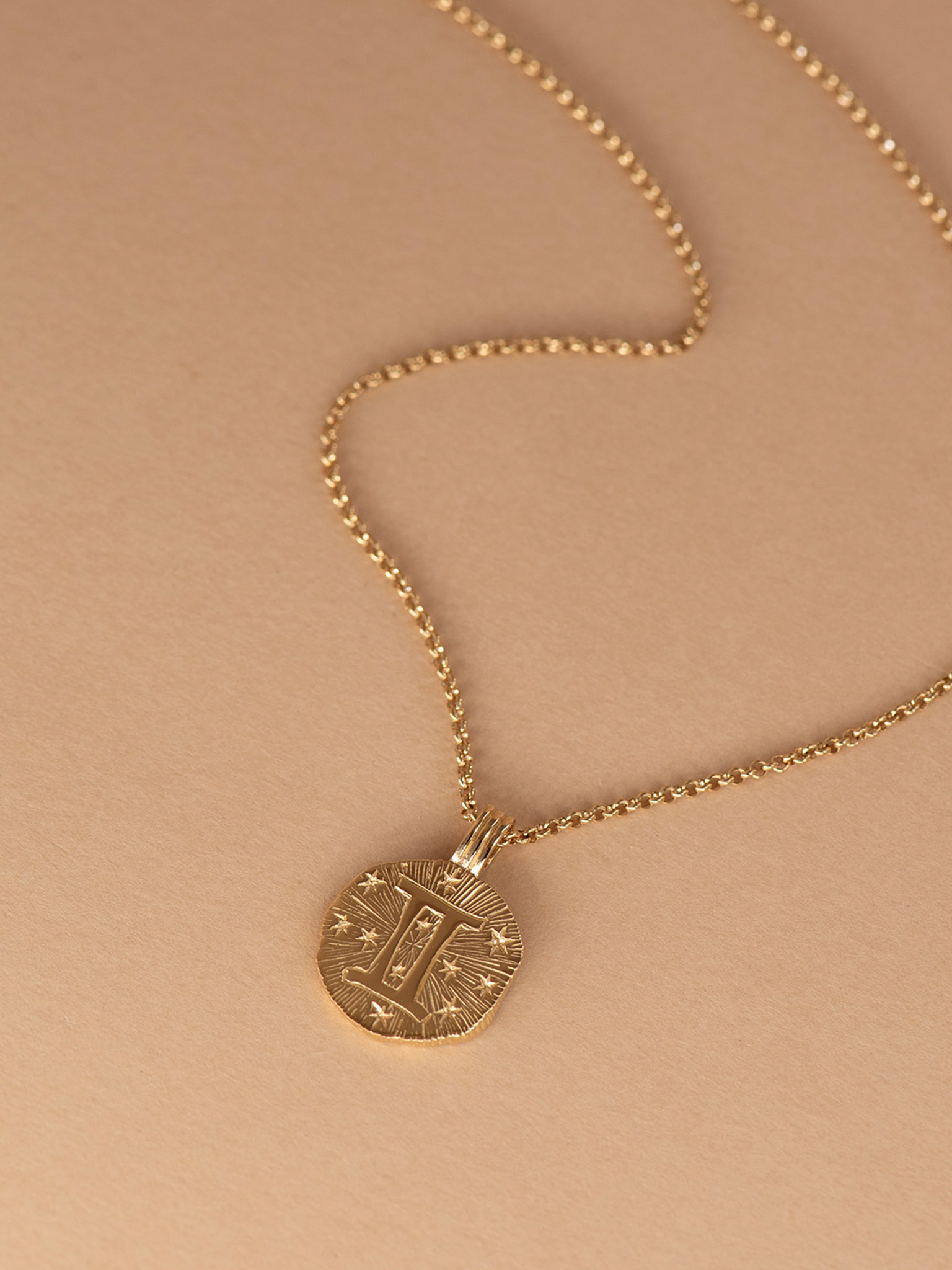 Sun in gemini necklace - 22k gold vermeil